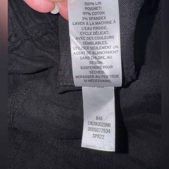 Caslon Women's Linen Jogger Elastic Waist Pull On Pants Black size Medium EUC - Picture 9 of 9